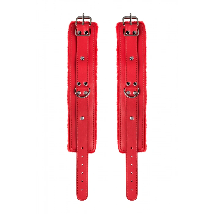 VipMarketim Anonymo Bdsm Ayak Kelepçe # , Pu Deri, Kırmızı, 27 Cm (Kod:0155)