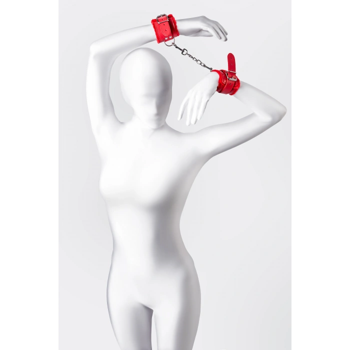 VipMarketim Anonymo Bdsm Kelepçe #, Pu Deri, Kırmızı, 27 Cm (Kod:0105)