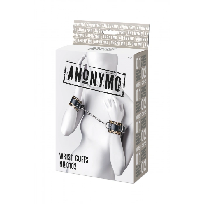 VipMarketim Anonymo El Kelepçesi #0102, PU deri, baskılı, 19,5 cm