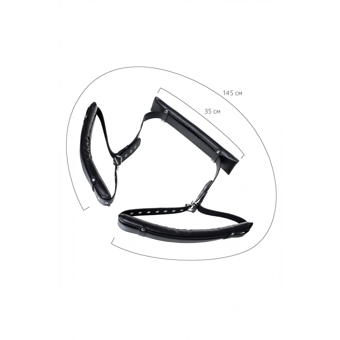 VipMarketim Anonymo Fetiş Esaret Seti, PU deri, siyah, 145 cm