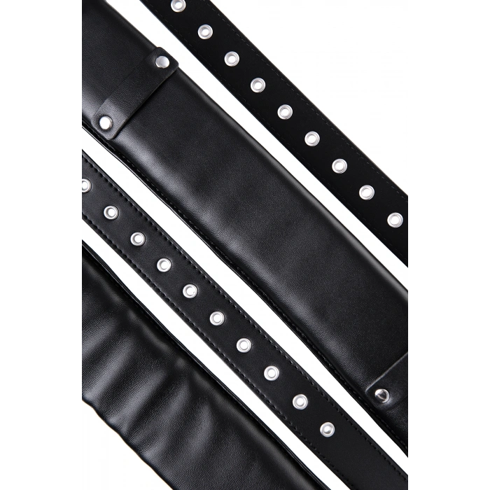 VipMarketim Anonymo Fetiş Esaret Seti, PU deri, siyah, 145 cm