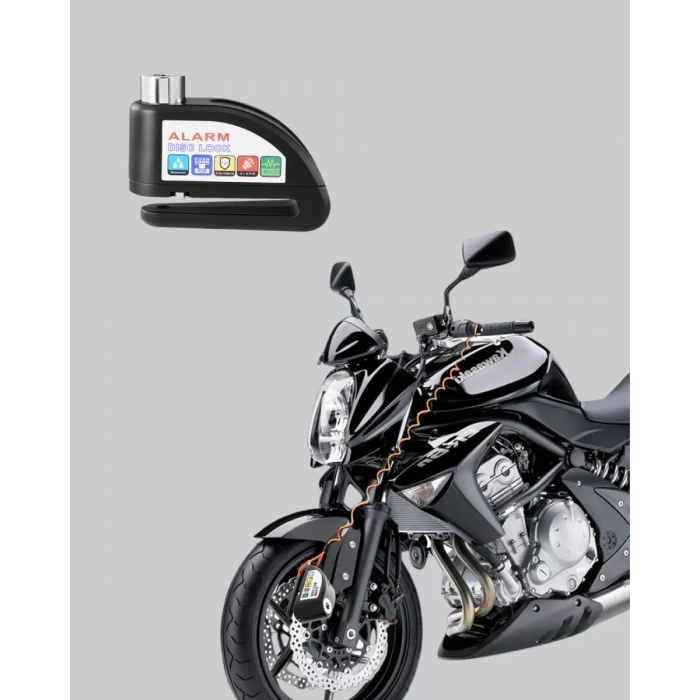 VipMarketim Anti Hırsızlık 110 dB Alarm Disk Fren Kilidi Suya Dayanıklı Çelik Güvenlik Kilidi