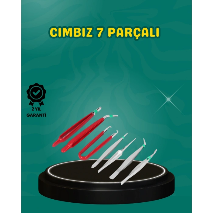 VipMarketim Antistatik 7’li Hassas Cımbız Takımı Manyetik Olmayan Uçlu
