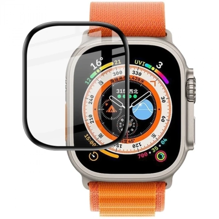 VipMarketim Apple Watch Ultra 49mm 3D Full Kaplama Ekran Koruyucu PET+PMMA-(5775)