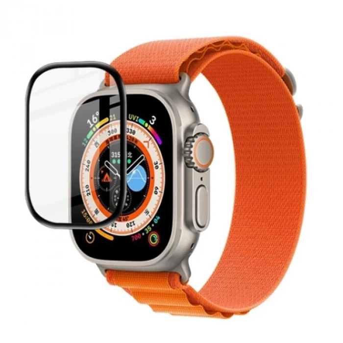 VipMarketim Apple Watch Ultra 49mm 3D Full Kaplama Ekran Koruyucu PET+PMMA-(5775)