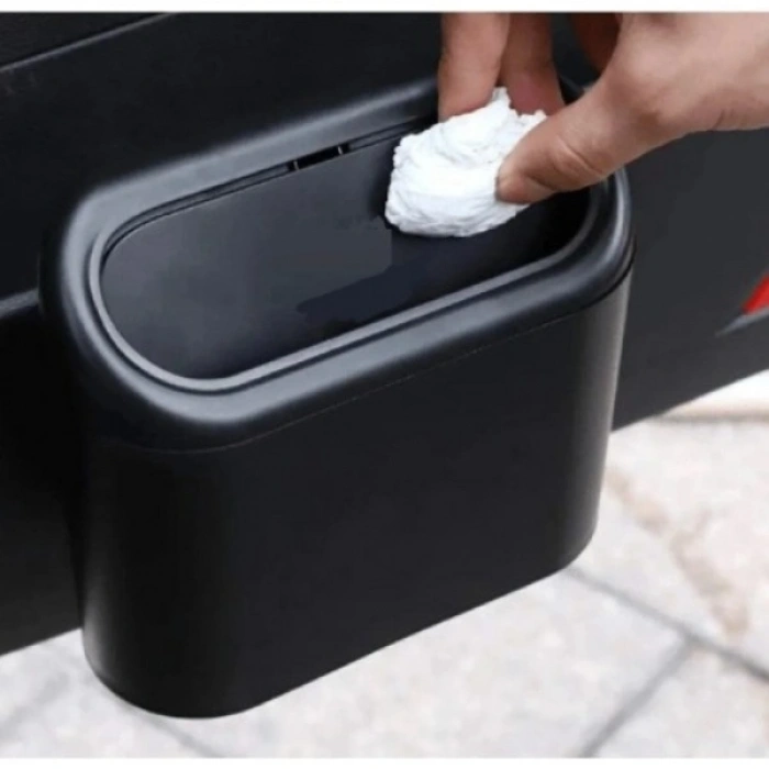 VipMarketim Araba Çöp Kutusu Kapaklı Organize Siyah Renk