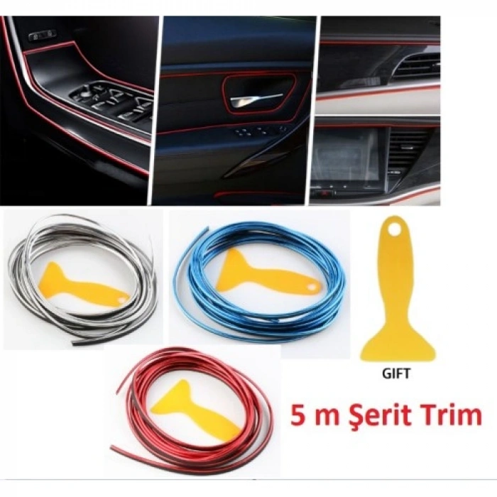 VipMarketim Araba Dekorasyon 5 Metre Şerit Trim