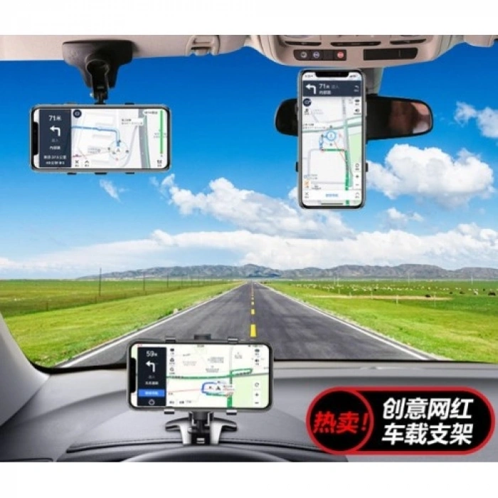 VipMarketim Araba Gösterge Üstüne Takılan 360 Oynar Başlıklı Telefon Tutucu