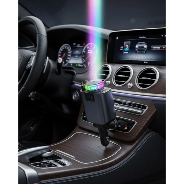 VipMarketim Araç Çakmak Girişli Şarj Cihazı Nemlendirici ve Aromaterapi Özellikli