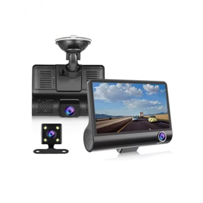 VipMarketim Araç DVR Kamera Çift Lensli 4 İnç Ekranlı G Sensörlü