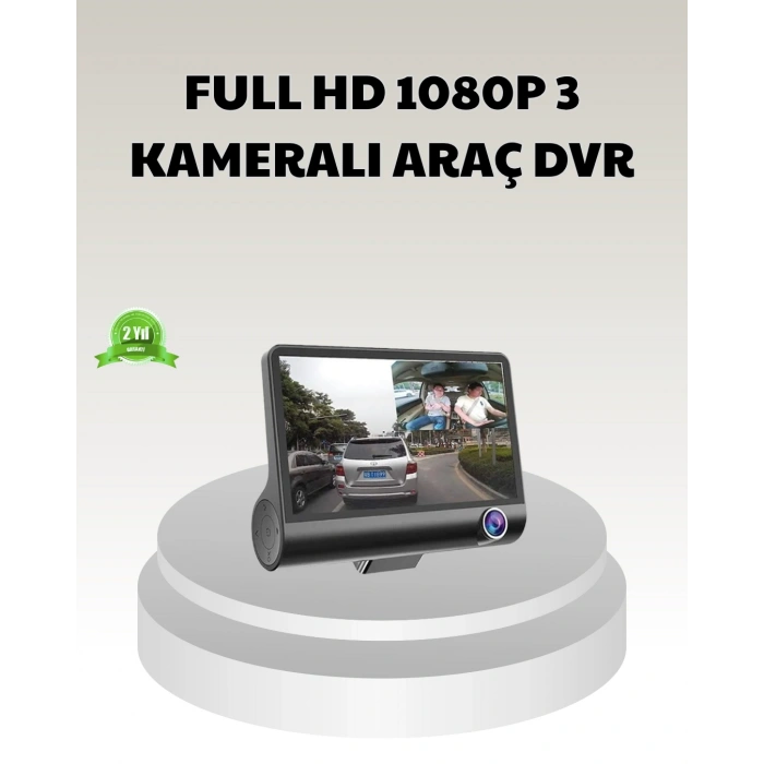 VipMarketim Araç DVR Kamerası 3’lü 170° Geniş Açılı Full HD ve Park Destekli