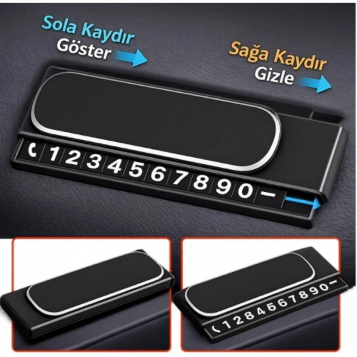 VipMarketim Araç İçi Numaratör - Kayar Kapaklı - Fosforlu Torpido Üstü