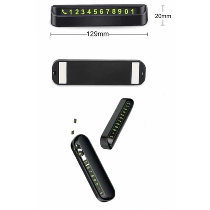 VipMarketim Araç İçi Numaratör Numaralık Oto Cam Kartı Fosforlu Numaratör