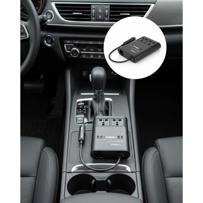 VipMarketim Araç İçin 12V 24V Güç Dönüştürücü 220V Priz ve USB Portlu