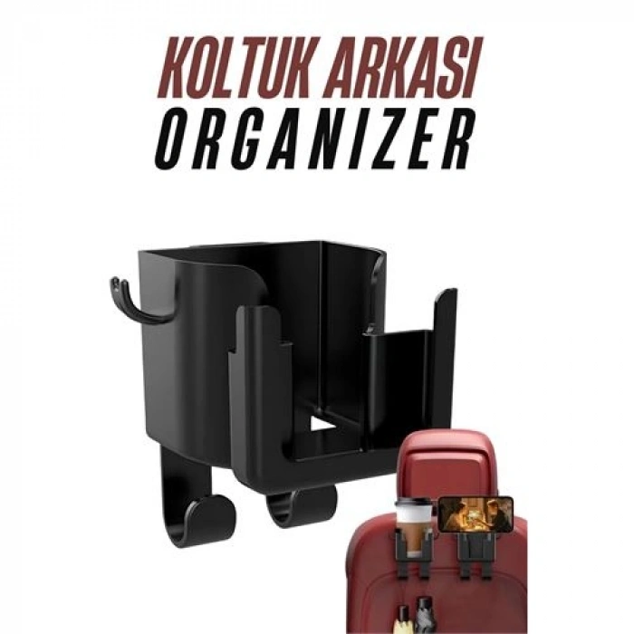 VipMarketim  Araç Koltuk Arkası Organizer Bardak Telefon Tutucu