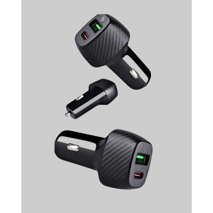 VipMarketim Araç Tipi Hızlı Şarj Adaptörü Type-C PD USB Çift Port Kompakt