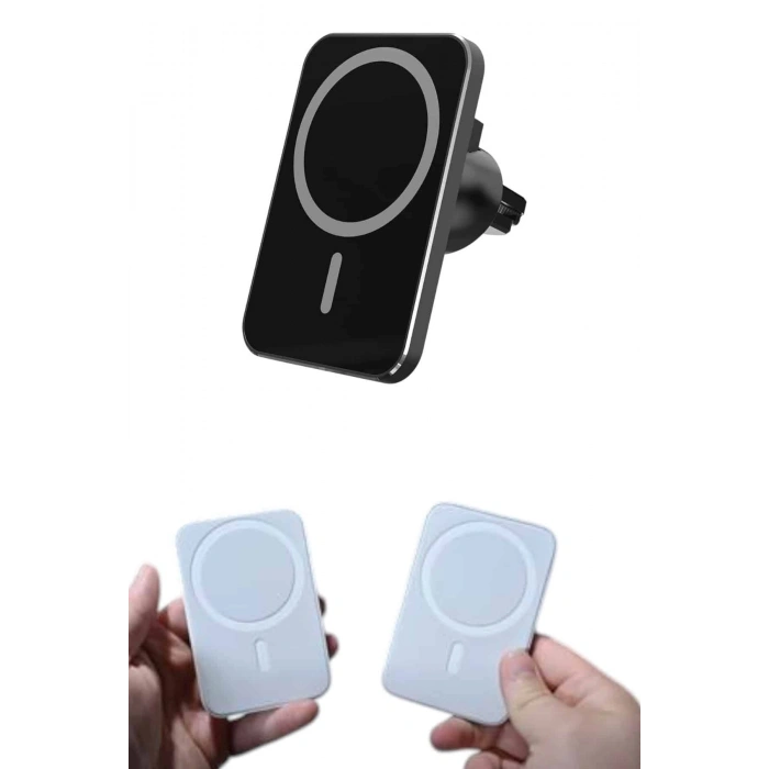 VipMarketim araç uyumlu Kablosuz 15W Taşınabilir Şarj Aleti Çift Kablo