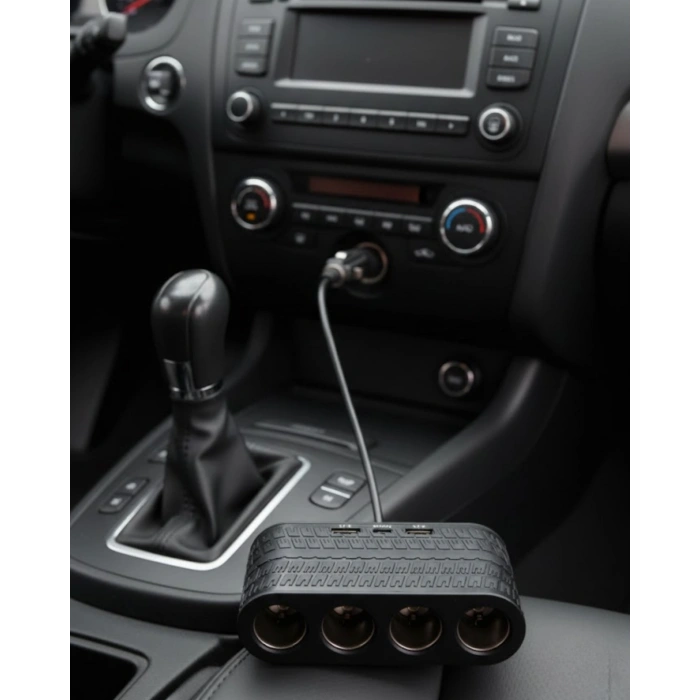 VipMarketim Araçlar İçin 4’lü Çakmak Çoklayıcı Type C USB ve Koruma Sistemli