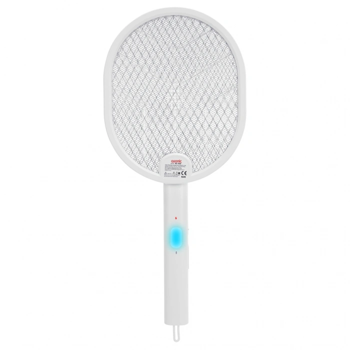VipMarketim ASONIC AS-A26 Beyaz 3000V Raket Tipi UV Mor Işıklı 1200mAh Bataryalı Şarj Edilebilir Katlanabilir Sinek Öldürücü(1923)