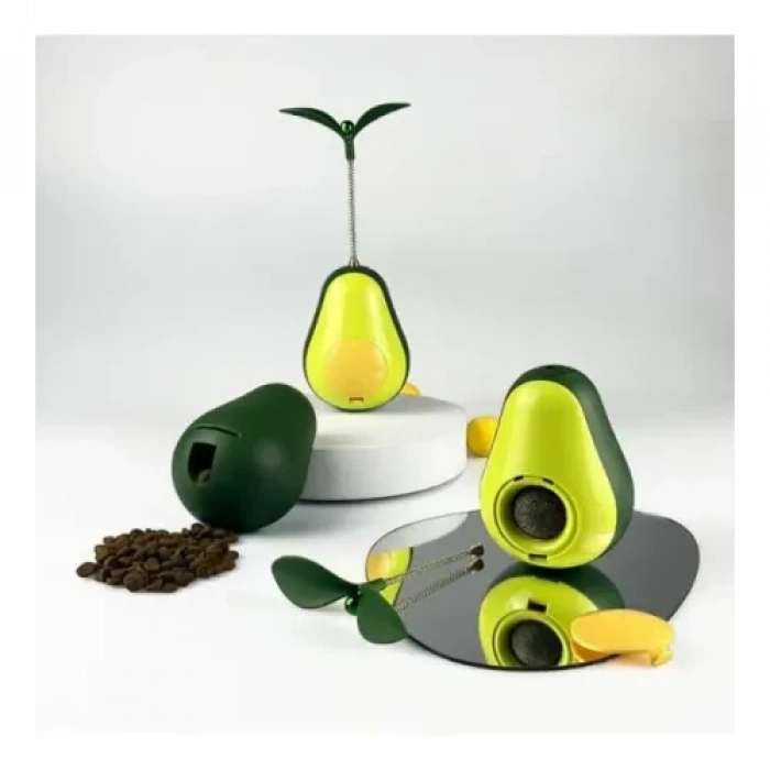 VipMarketim Avokado Şeklinde Kedi Naneli ve Mama Hazneli Kedi Oyuncağı