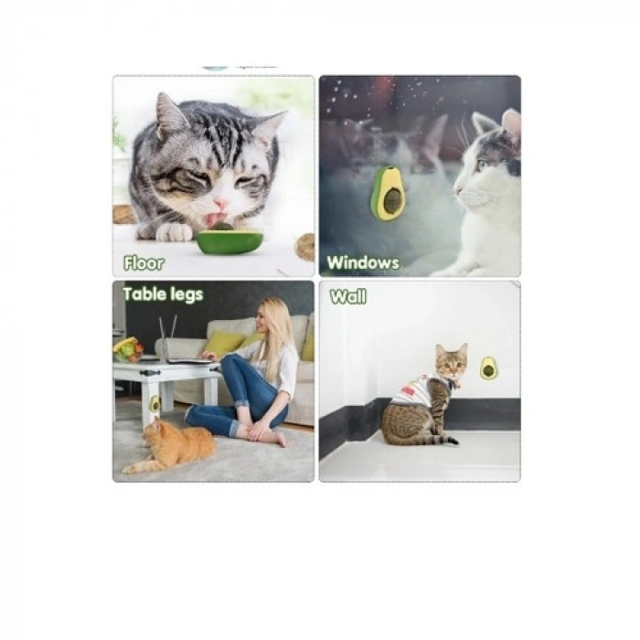 VipMarketim Avokado Tasarımlı Kedi Yalama Topu