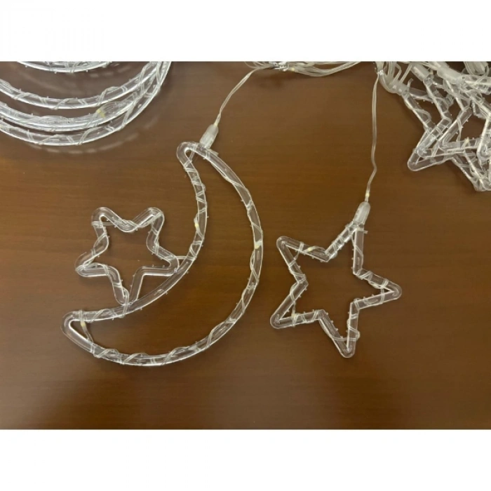 VipMarketim Ay Yıldız Perde Led 10 Saçaklı