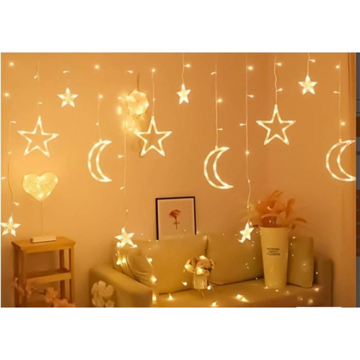 VipMarketim Ay Yıldız Perde Led 3m