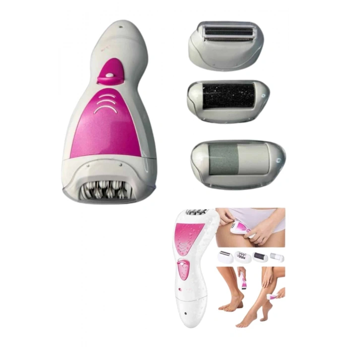 VipMarketim Ayak Törpü Başlıklı Epilatör Aleti 4 Başlıklı Taşınabilir Şarjlı Epilasyon Cihazı