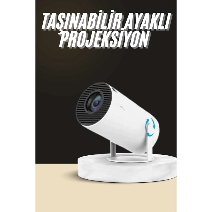 VipMarketim Ayaklı Projeksiyon Taşınabilir Mini Projektör Sinema Projektörü Android