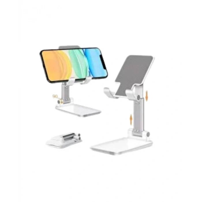 VipMarketim Ayarlanabilir Ergonomik Katlanabilir Masaüstü Telefon Tutucu Beyaz