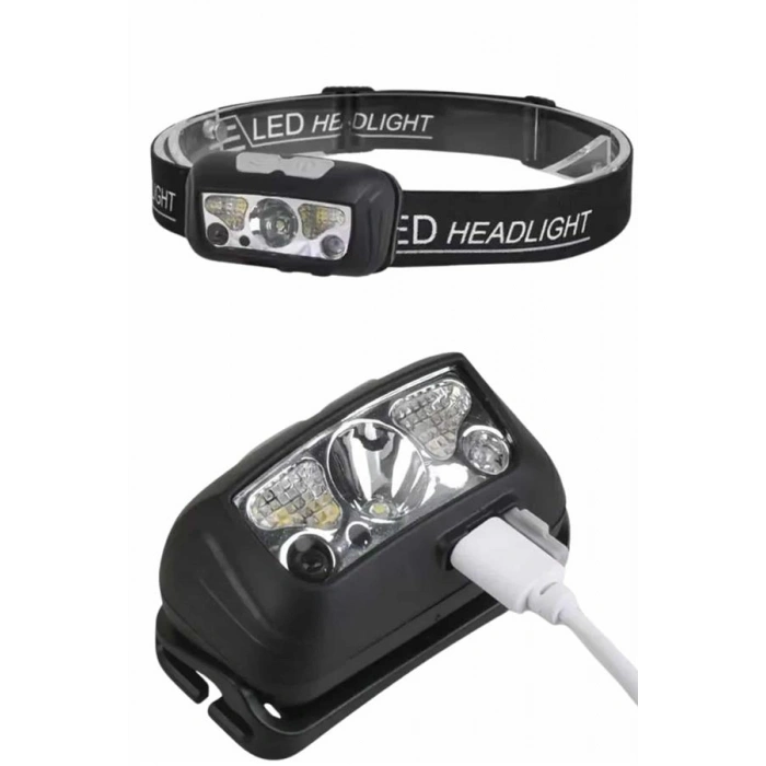 VipMarketim Ayarlanabilir Kafa Lambası Type-C Şarjlı Kompakt Kamp Lambası