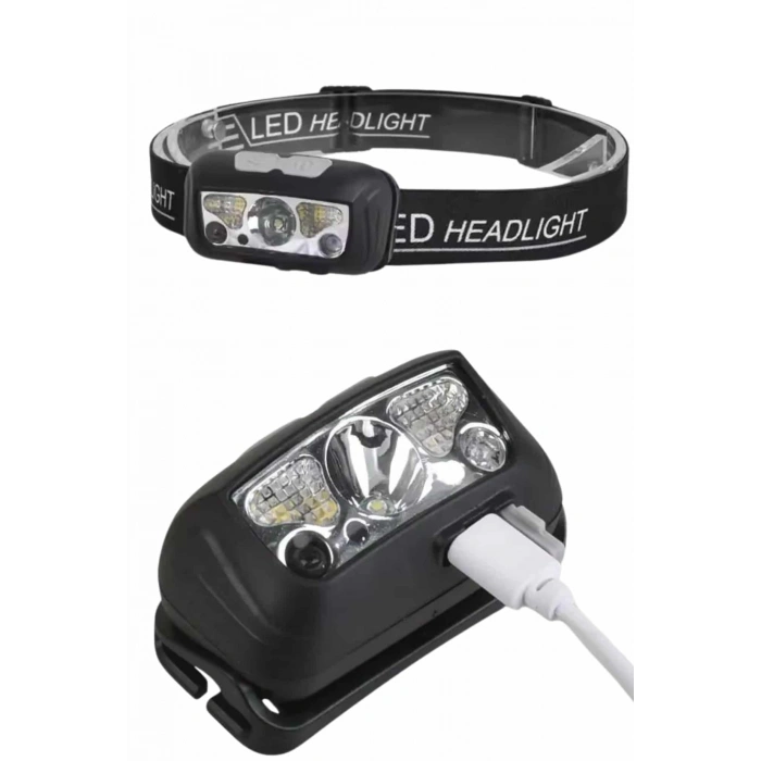 VipMarketim Ayarlanabilir Kafa Lambası Type-C Şarjlı Kompakt Kamp Lambası