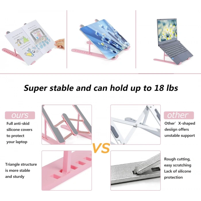 VipMarketim Ayarlanabilir Laptop Standı 7 Kademe