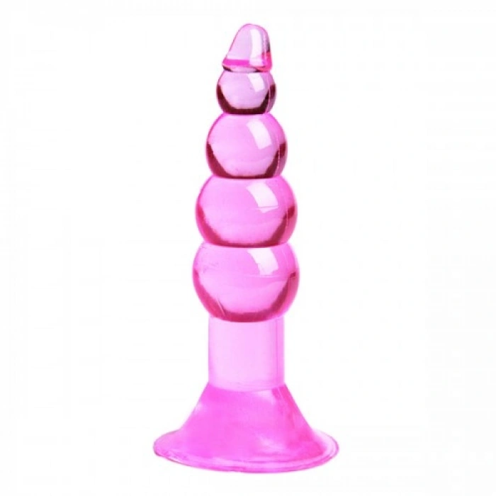 VipMarketim Backpart Boğumlu Vantuzlu 11.5cm Anal Tıkaç - Pembe