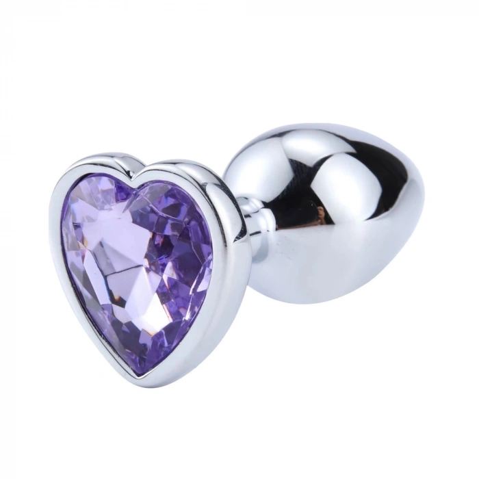 VipMarketim Backpart Paslanmaz Çelik Metal Kalpli Taşlı Anal Tıkaç (plug) - Small