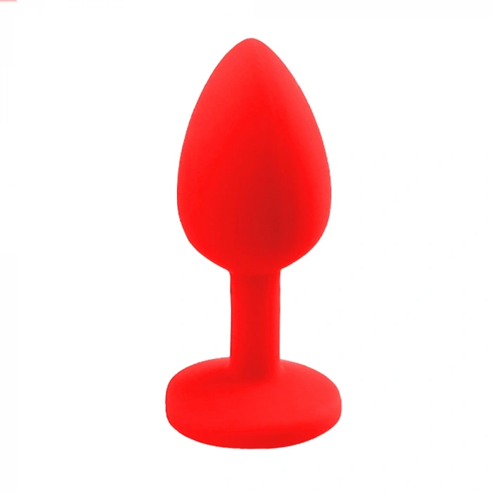 VipMarketim Backpart Taşlı Silikon Anal Tıkaç - Kırmızı