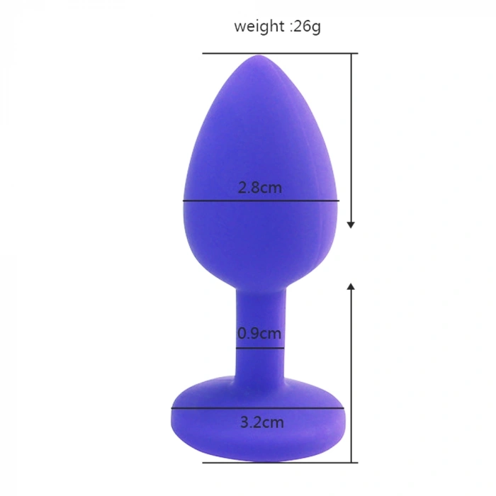 VipMarketim Backpart Taşlı Silikon Anal Tıkaç - Mavi