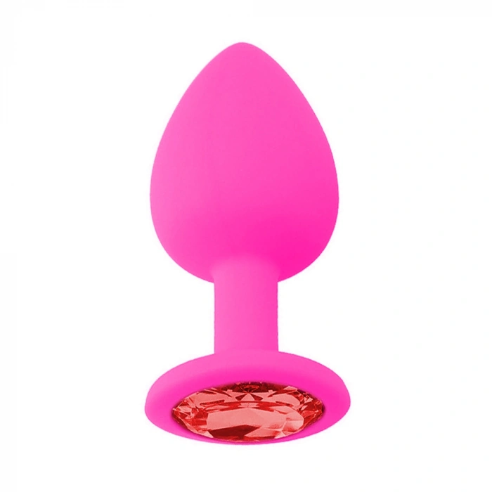 VipMarketim Backpart Taşlı Silikon Anal Tıkaç - Pembe