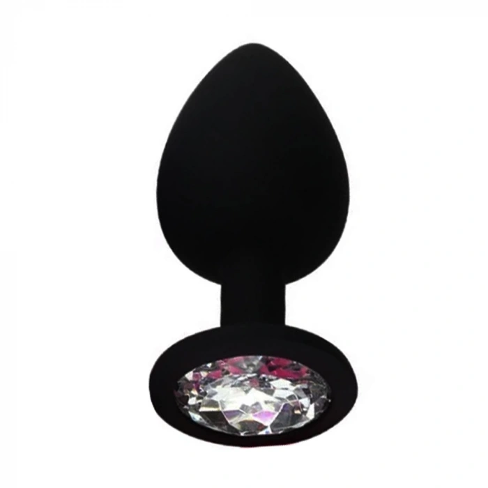 VipMarketim Backpart Taşlı Silikon Anal Tıkaç - Siyah