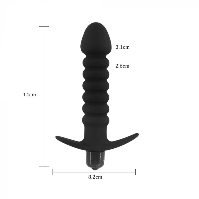 VipMarketim Backpart Titreşimli Boğumlu Çapalı Anal Tıkaç