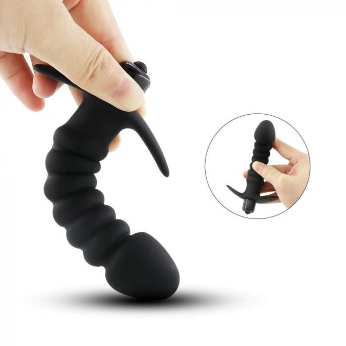 VipMarketim Backpart Titreşimli Boğumlu Çapalı Anal Tıkaç