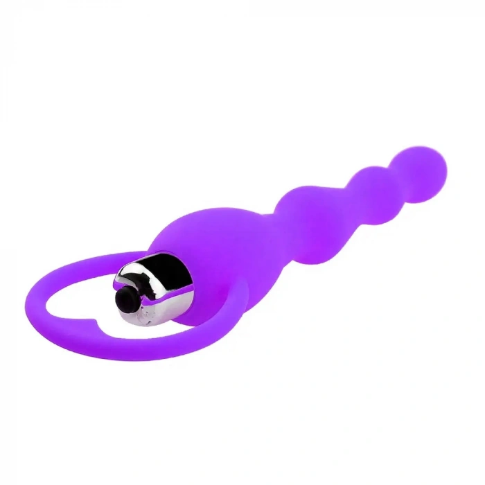 VipMarketim Backpart Titreşimli Boğumlu Halkalı Anal Tıkaç - Mor