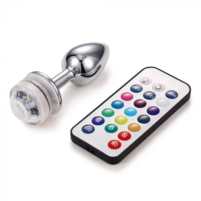 VipMarketim Backpart Uzaktan Kumandalı Led Işıklı Paslanmaz Çelik Anal Tıkaç