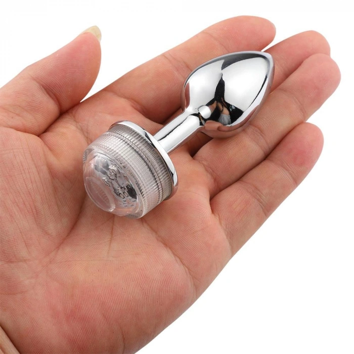 VipMarketim Backpart Uzaktan Kumandalı Led Işıklı Paslanmaz Çelik Anal Tıkaç