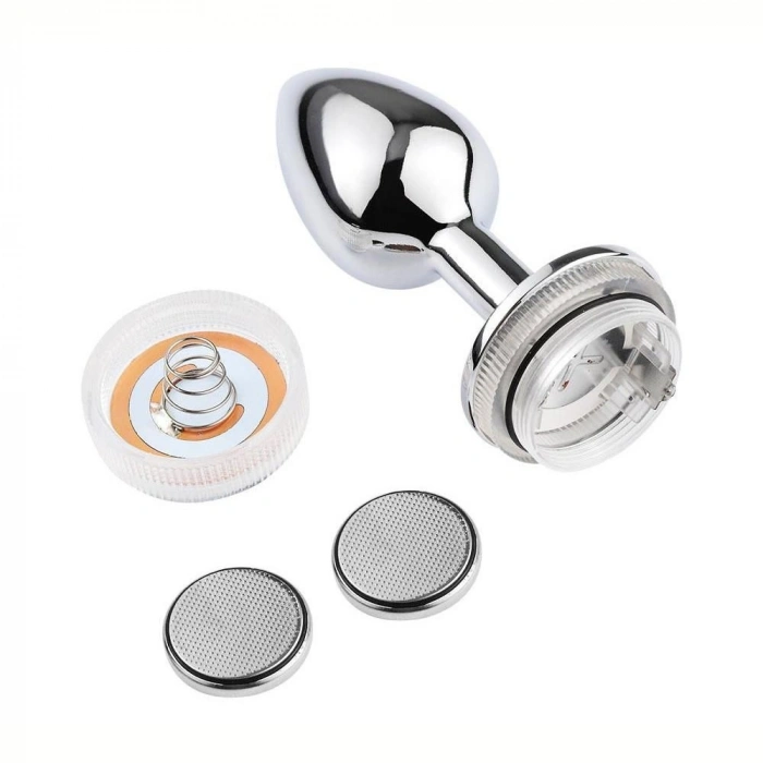 VipMarketim Backpart Uzaktan Kumandalı Led Işıklı Paslanmaz Çelik Anal Tıkaç