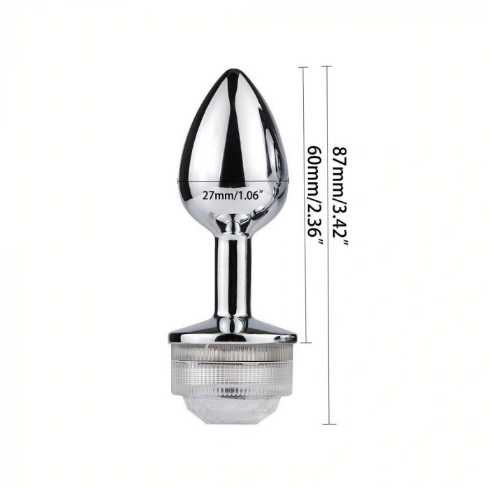 VipMarketim Backpart Uzaktan Kumandalı Led Işıklı Paslanmaz Çelik Anal Tıkaç