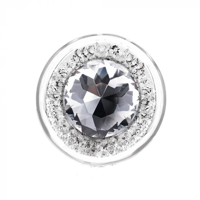 VipMarketim Backpart Yıldız Tozu İçi Kristalli Cam Anal Tıkaç - Gümüş Gri