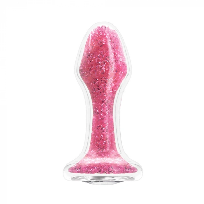 VipMarketim Backpart Yıldız Tozu İçi Kristalli Cam Anal Tıkaç - Pembe