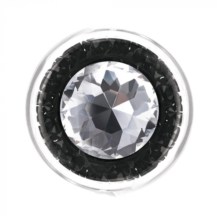 VipMarketim Backpart Yıldız Tozu İçi Kristalli Cam Anal Tıkaç - Siyah