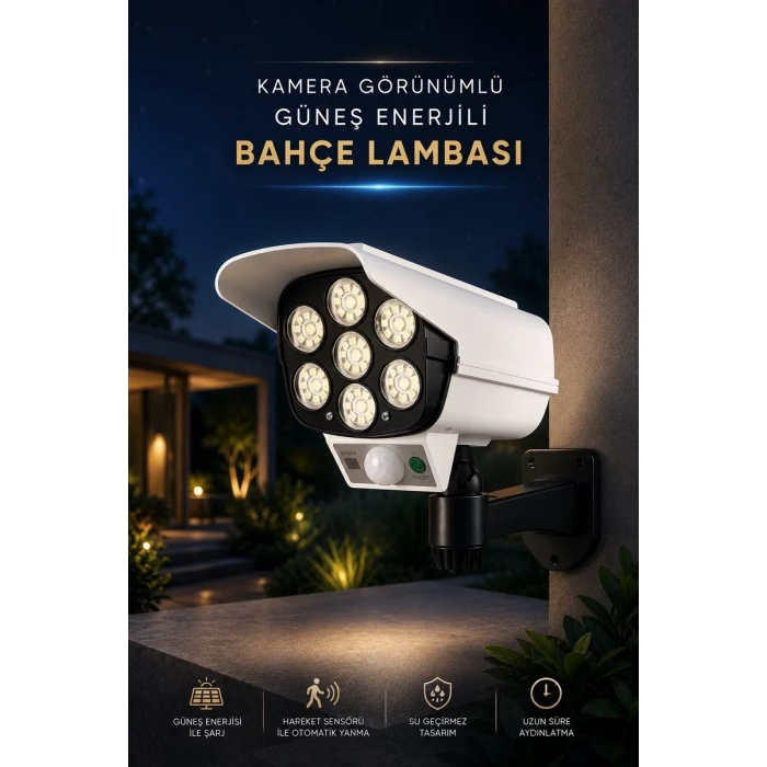 VipMarketim Bahçe Aydınlatması Hareket Sensörlü Led Aydınlatma Kamera Görünümlü